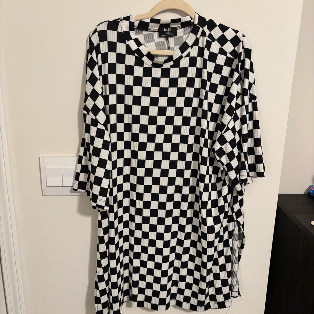 Dressed in LALA Black and White Checkered Tunic